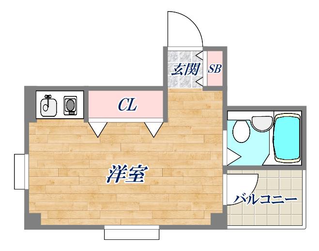 ウイング曙(ワンルーム/4階)の間取り写真