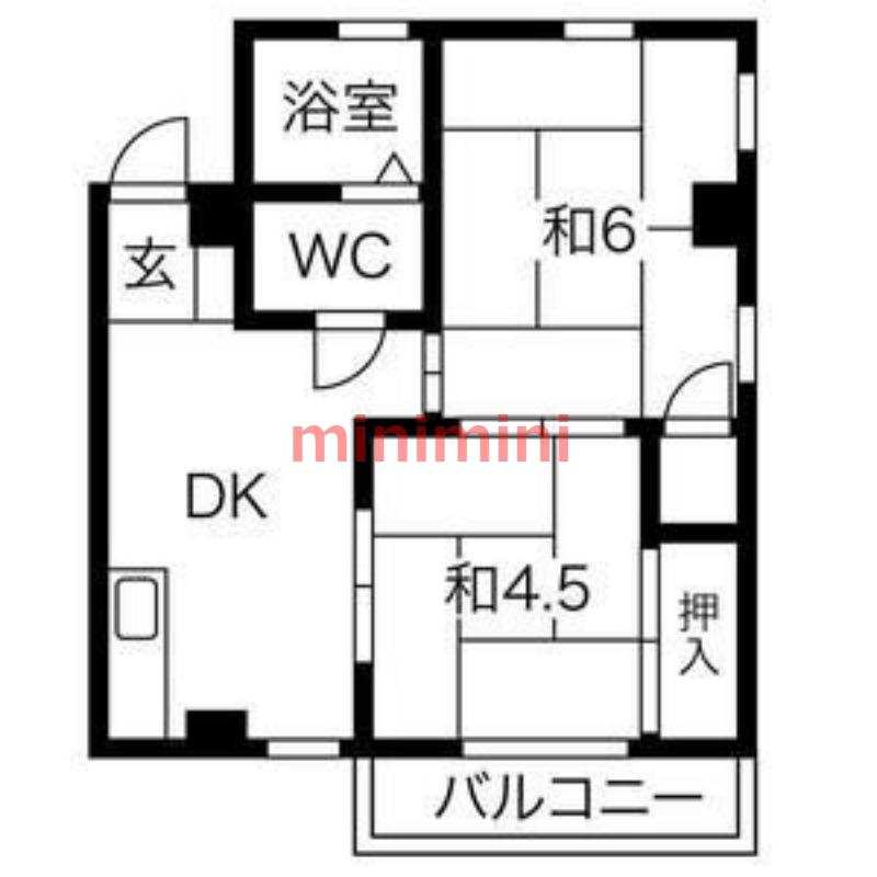 新和ビル(2DK/4階)の間取り写真