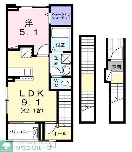 プラシードCOCOIII(1LDK/3階)の間取り写真