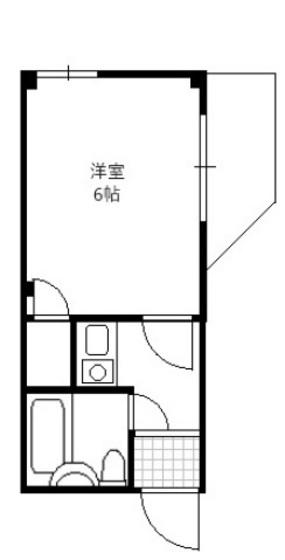 出汐コーポ(1K/1階)の間取り写真