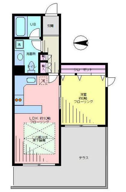 THE KASUGAYAMA(1LDK/1階)の間取り写真