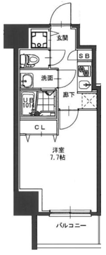 S-RESIDENCE緑橋駅前(1K/8階)の間取り写真