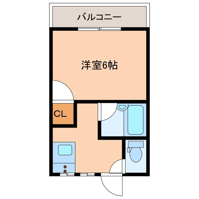 若山ハイツ(1K/1階)の間取り写真