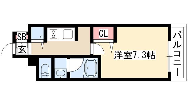 セイワパレス丸の内駅前プレミア(1K/8階)の間取り写真