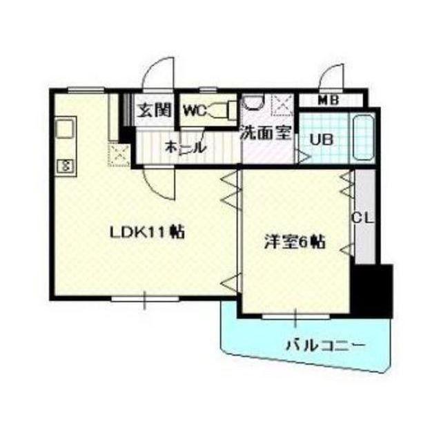ヴァン・ドゥ・ノーブルI(1LDK/3階)の間取り写真