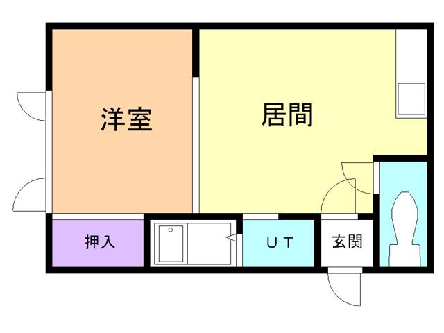 ハイツイーグル(1DK/2階)の間取り写真
