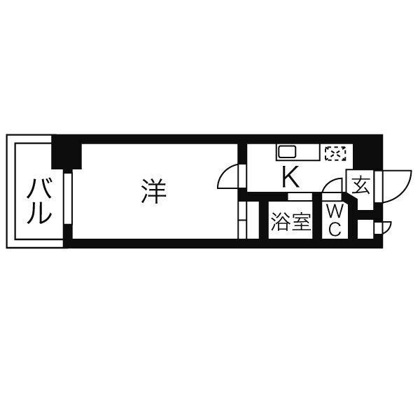 浅井ビル(1K/2階)の間取り写真