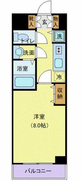 メゾンドヴィレ品川(1K/12階)の間取り写真