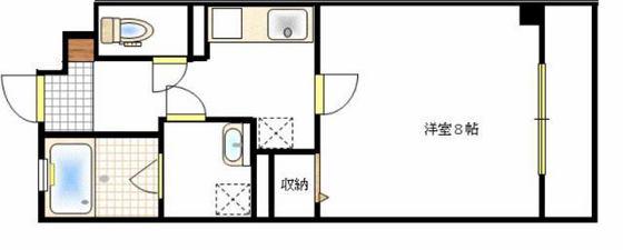 GRAND HILLS東古松(1K/3階)の間取り写真