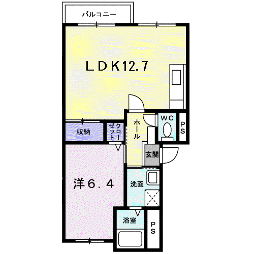 アヴェニール永和(1LDK/2階)の間取り写真