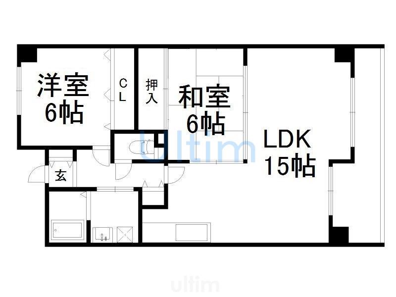 エスペランサー弥生(2LDK/5階)の間取り写真