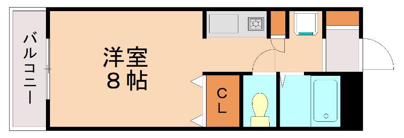 プリメール箱崎I(ワンルーム/2階)の間取り写真