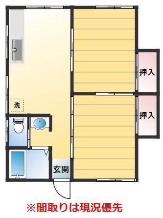 コアシコウチ(2LDK/2階)の間取り写真