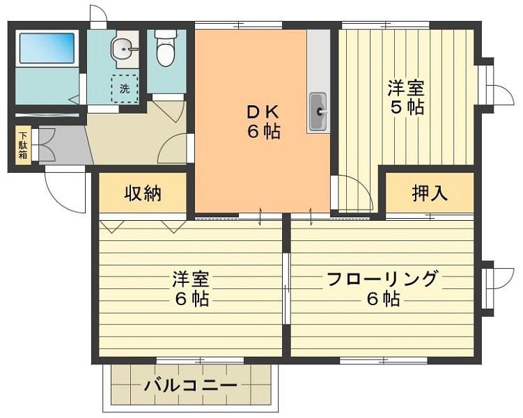ボナールⅠ(3DK/1階)の間取り写真