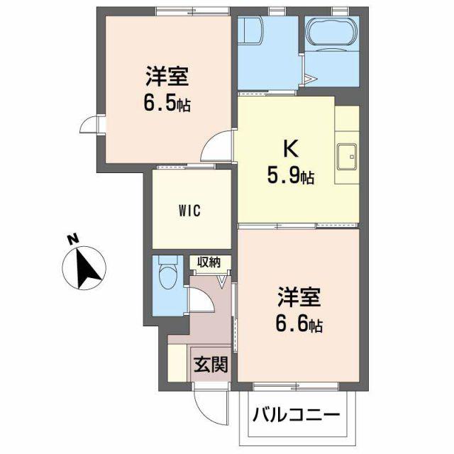シャーメゾン大山A棟(2K/1階)の間取り写真