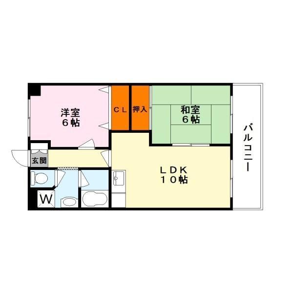 エミナール南草津(2LDK/1階)の間取り写真