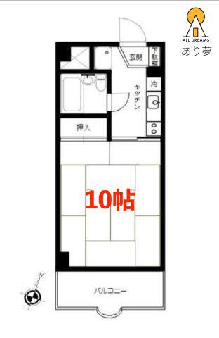 ダイアパレス井土ヶ谷(1K/3階)の間取り写真