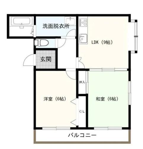ディマーンシュ阿倍野(2LDK/3階)の間取り写真
