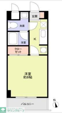ヴィヴァーチェ日吉(1K/4階)の間取り写真