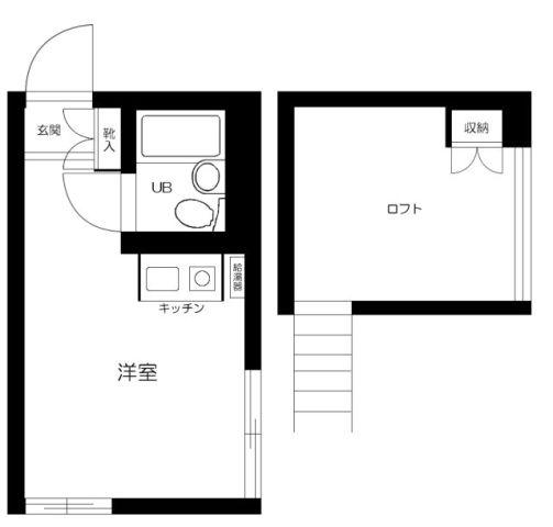 カルタス21駒場東大前(ワンルーム/2階)の間取り写真