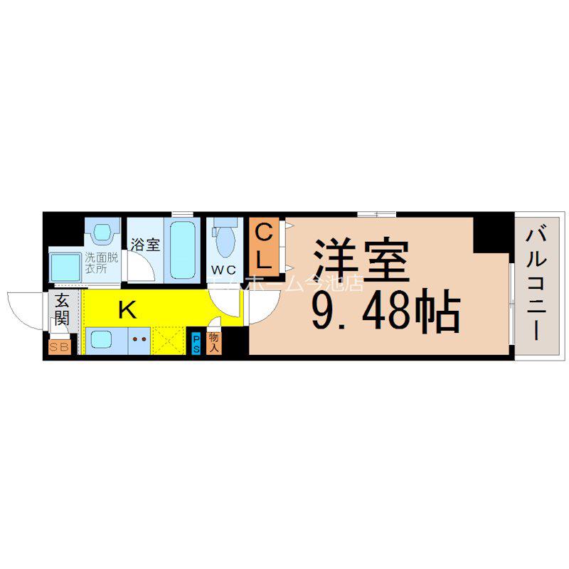 プランベイム滝子通(1K/3階)の間取り写真