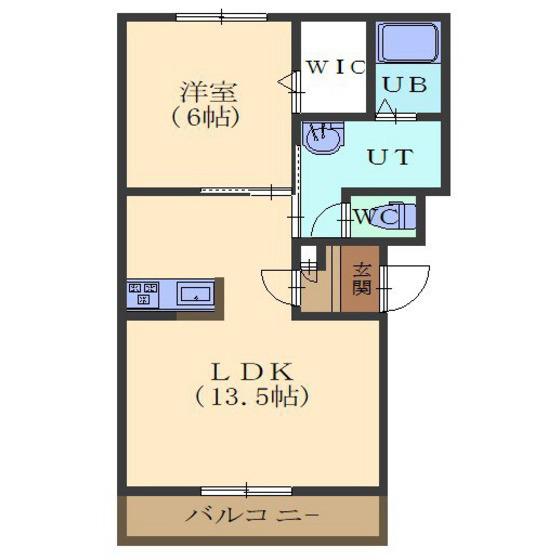 インペリアルS(1LDK/4階)の間取り写真