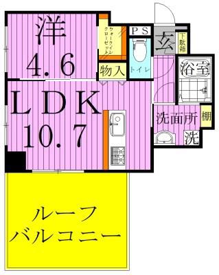 BONHEUR DEAR COURT(1LDK/5階)の間取り写真