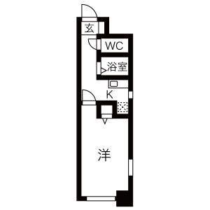 グレイス国府宮II(1K/4階)の間取り写真