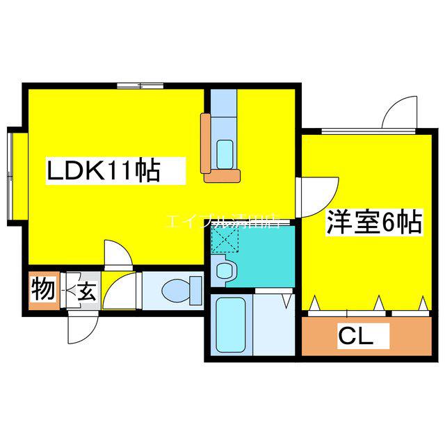 バームヒルズ(1LDK/1階)の間取り写真