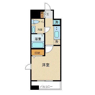 アイシンフォニー三ノ輪(1K/8階)の間取り写真