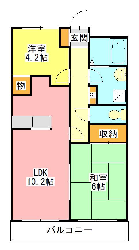 第三杉山ビル(2LDK/3階)の間取り写真