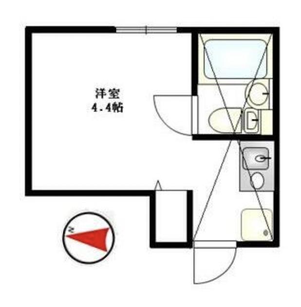 ピュアハウス山手弐番館(ワンルーム/2階)の間取り写真