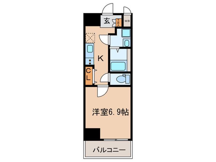 ノステルコート岡崎(1K/5階)の間取り写真