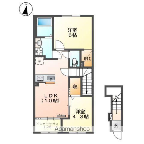 ＪＲ日豊本線 宮崎駅 バス乗車時間：15分 最寄りバス停で下車 徒歩6分 2階建 新築(2LDK/2階)の間取り写真