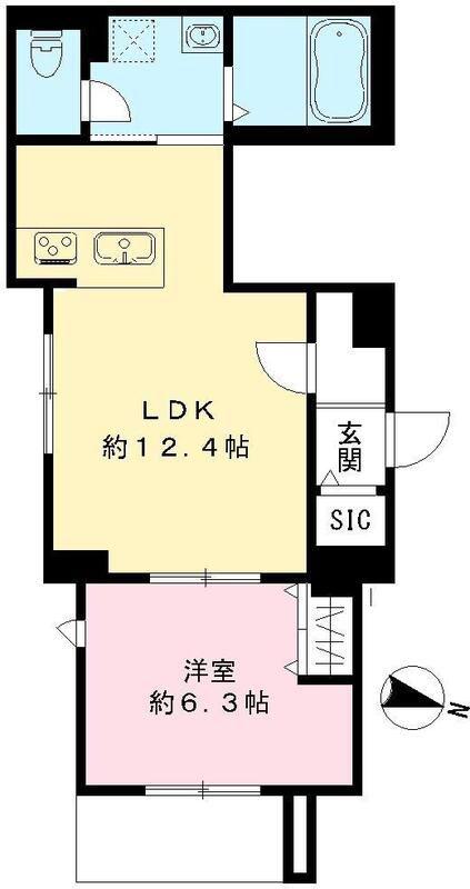 ルミナーレ リーフ(1LDK/1階)の間取り写真