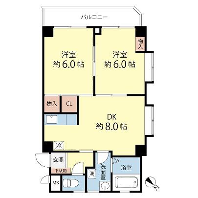 エミネント大森(2DK/2階)の間取り写真
