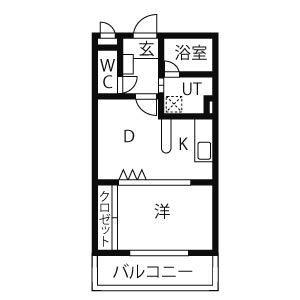 アルカディアVII(1LDK/2階)の間取り写真