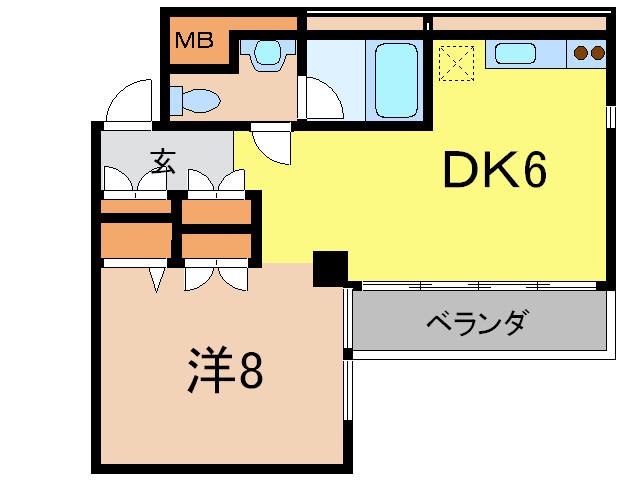沙羅の館(1DK/3階)の間取り写真