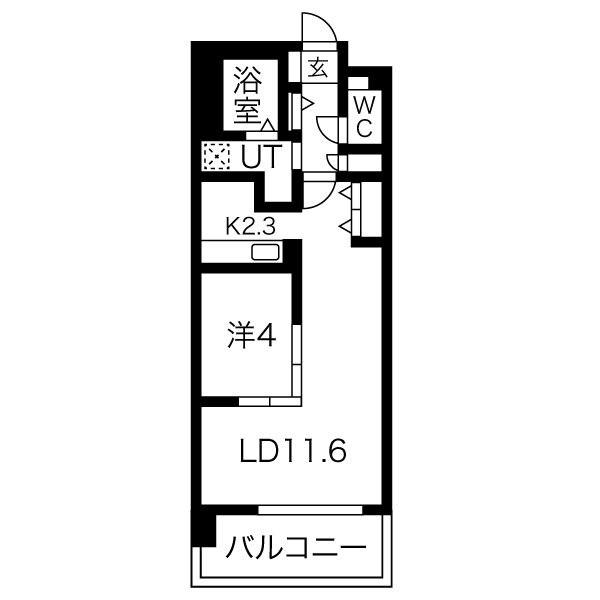 THE MUSE栗山(1LDK/10階)の間取り写真