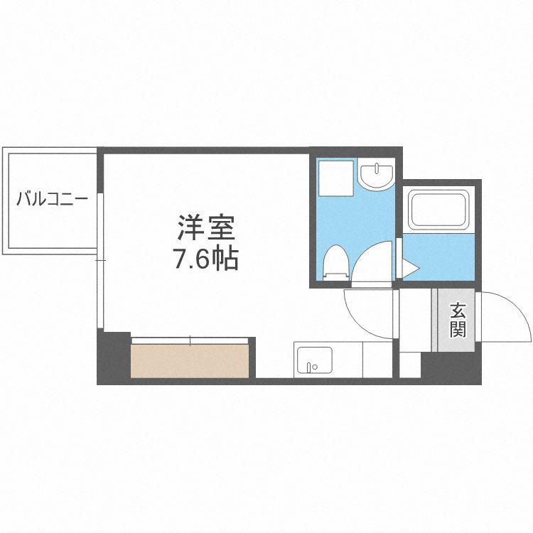 レジデンス札幌北18条(1K/11階)の間取り写真