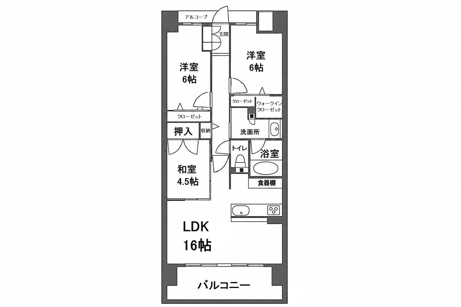 アルファステイツ高崎駅東(3LDK/12階)の間取り写真