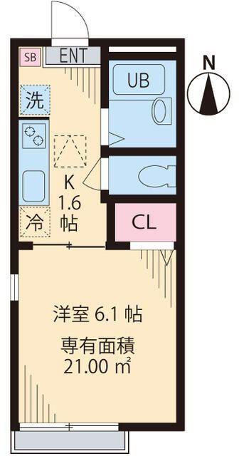TOHMA目白中落合(1K/2階)の間取り写真