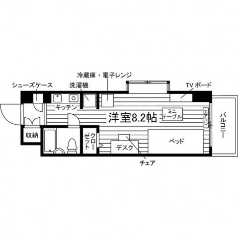 シエル品川中延(ワンルーム/2階)の間取り写真