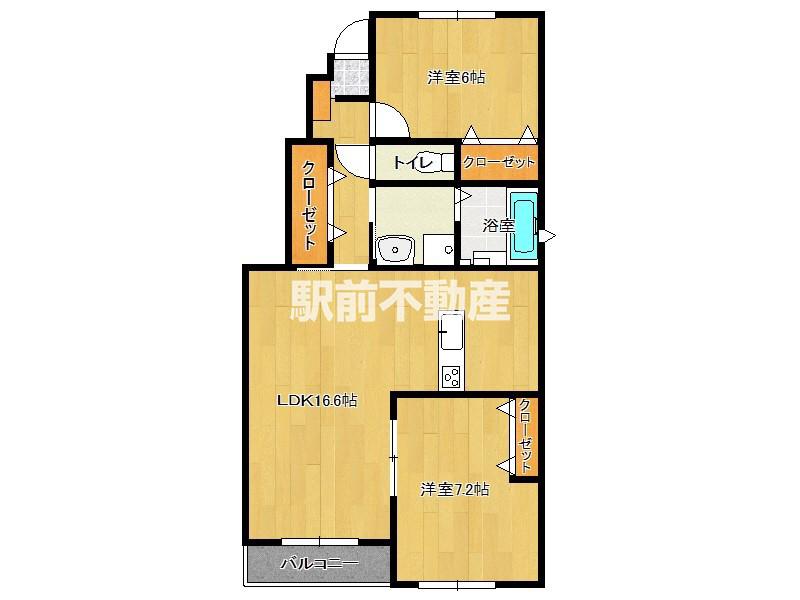 LBLOOM馬場 A棟(2LDK/1階)の間取り写真