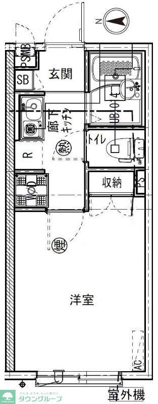 イクシオ保谷(1K/1階)の間取り写真