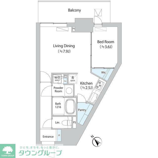 ボヌール小石川α(1LDK/6階)の間取り写真
