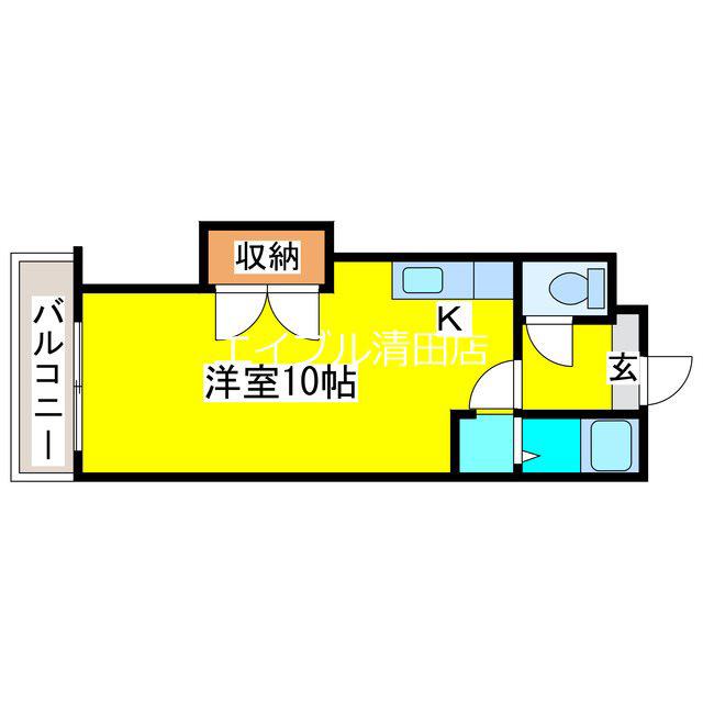 ルートフランセ36(ワンルーム/3階)の間取り写真