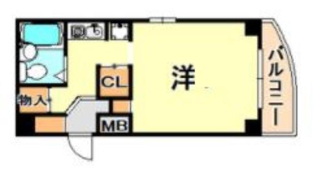 ラムール西舞子(ワンルーム/2階)の間取り写真
