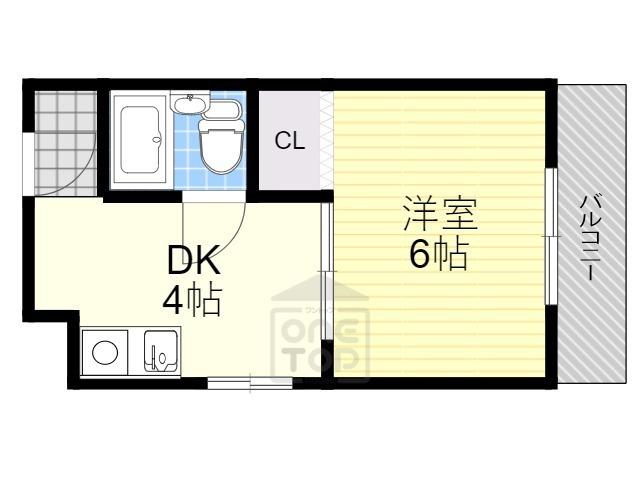 パールハイツ春日(1DK/3階)の間取り写真