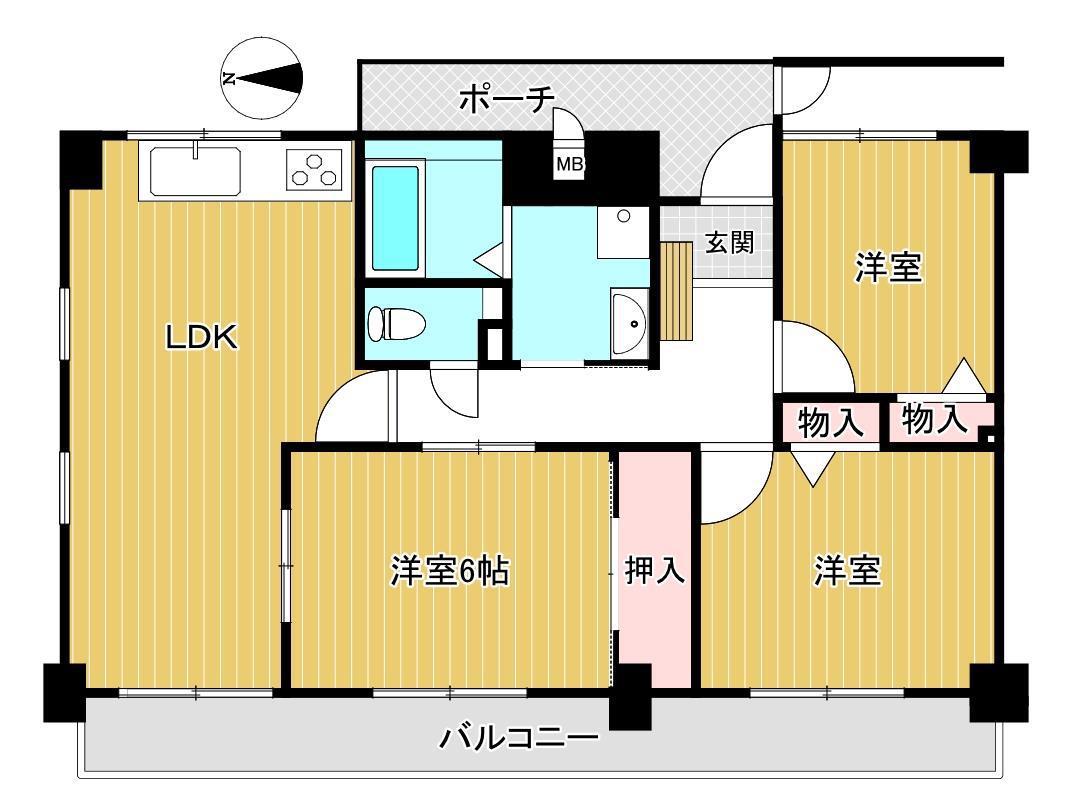 サーパス城南(3LDK/1階)の間取り写真